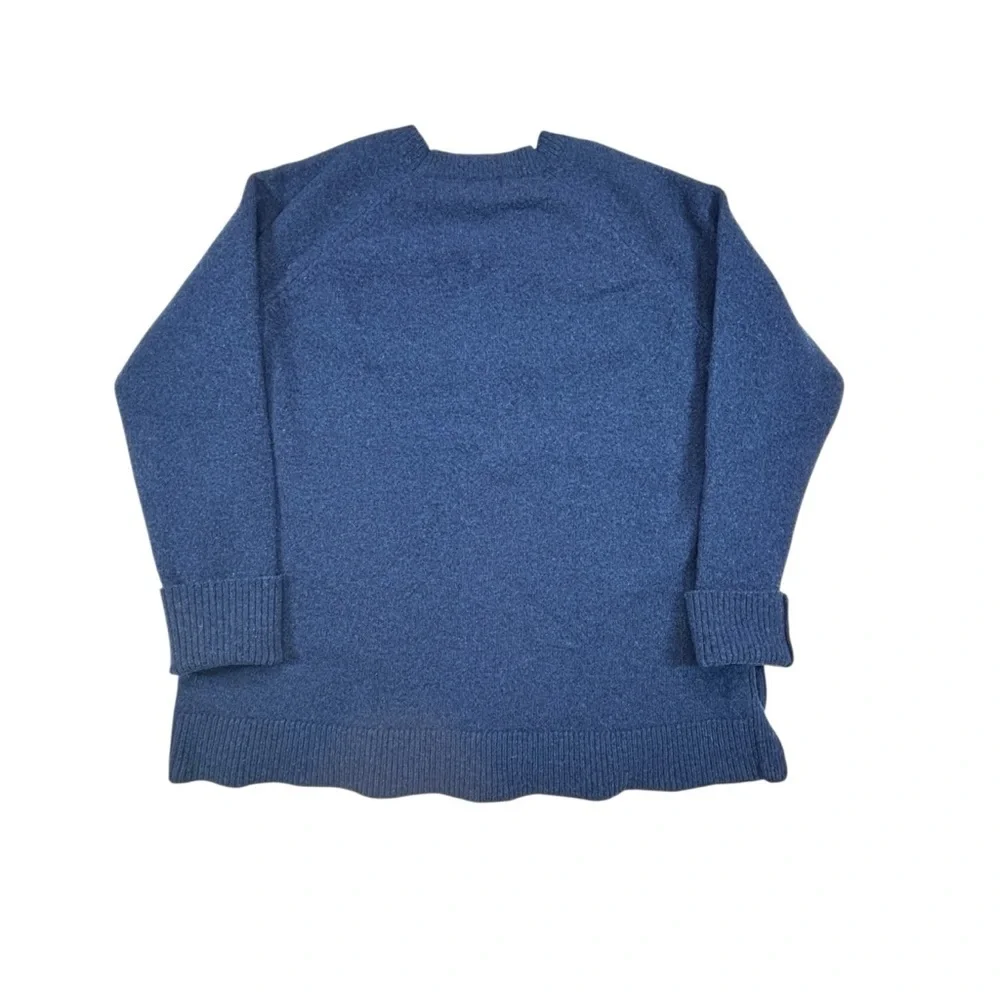 Pendleton Sweater X Large Blue Womens Long Sleeve 100% Lambs Wool Side Buttons
